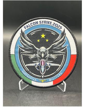 Patch Falcon Strike 2025 Aeronautica Mil Ricamata