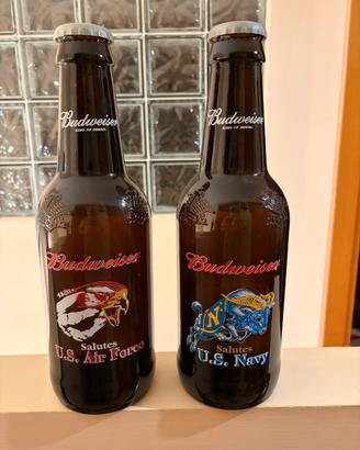2 Grandi bottiglie vuote vintage Budweiser us navy