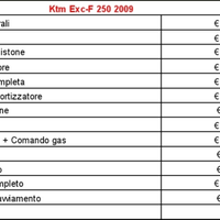 Ricambi KTM exc-f 250 2008/2009/2010