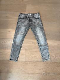jeans slim fit grigio slavato