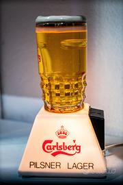 Lampada Carlsberg vintage a boccale funzionante