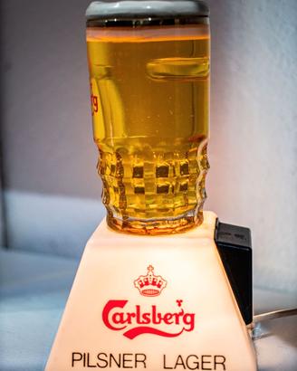 Lampada Carlsberg vintage a boccale funzionante