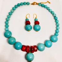 Set Gioielli Italiani Turchese Turco e Corallo