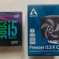 Processore i5 9600k + dissipatore Artic i13 xco