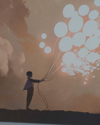 Quadro "Bambino con palloncini"