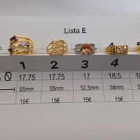 Anelli placcati oro - argento (lista E)