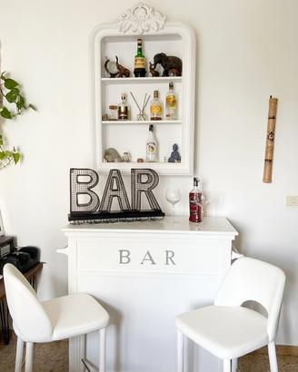 Set mobile bar, sgabelli, scritta bar e mensola