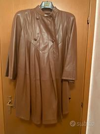 Cappotto in pelle marrone