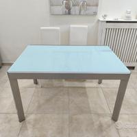 TAVOLO CALLIGARIS VETRO E ACCIAIO