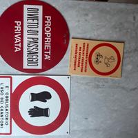 Cartelli segnaletici vintage
