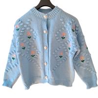 Cardigan all'uncinetto floreale