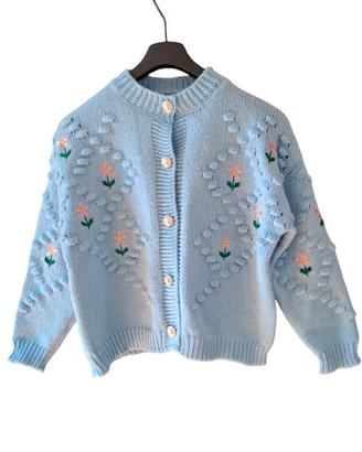 Cardigan all'uncinetto floreale