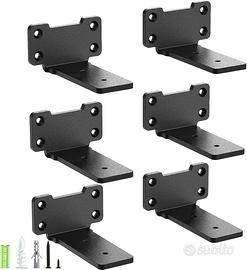 Staffe Mensole Acciaio Nero 10 cm Set 6