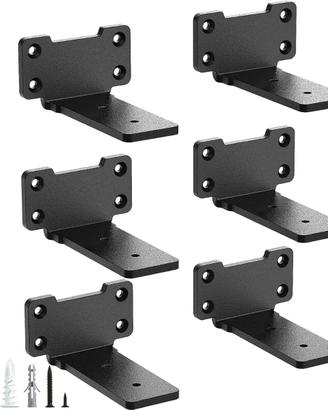 Staffe Mensole Acciaio Nero 10 cm Set 6