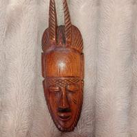 maschera africana ornamentale in ebano 