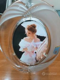 Cornice portafoto  in vetro artistico tedesco