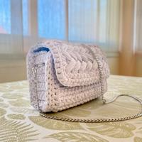 Borsa bianca tracolla crochet uncinetto handmade