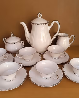 Servizio da caffè Ceramica di Laveno rosa e oro 