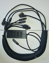 Multipresa SCART 4 posti completa di 4 cavi SCART