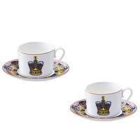 4 Tazze thè/cappuccino con teiera Geminiano Cozzi