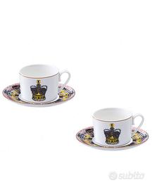 4 Tazze thè/cappuccino con teiera Geminiano Cozzi