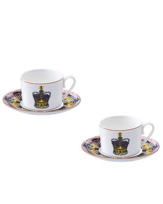 4 Tazze thè/cappuccino con teiera Geminiano Cozzi