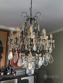 Lampadario antico di cristallo