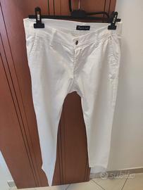 PANTALONI ESTIVI BIANCHI MADE IN ITALY 48 UOMO