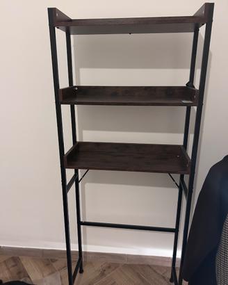 Scaffale in legno e acciaio