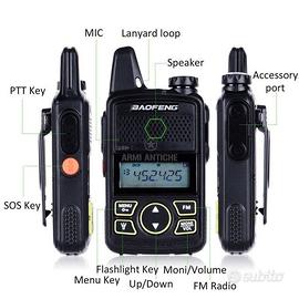 Walkie talkie PMR tascabile (trekking,caccia,ecc.)