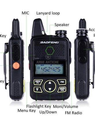 Walkie talkie PMR tascabile (trekking,caccia,ecc.)