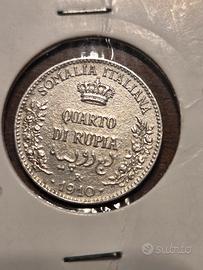 1/4 DI RUPIA 1910 ARGENTO 