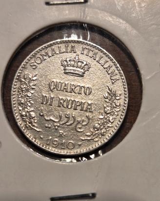 1/4 DI RUPIA 1910 ARGENTO 