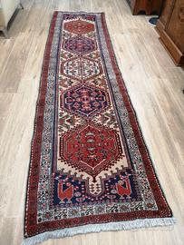 Tappeto vintage guida bordeaux blu  beige