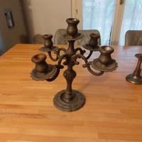 Candelabro in peltro a quattro bracci