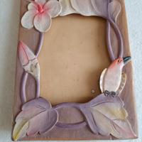 Cornice/portafoto in legno decorato