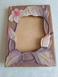 Cornice/portafoto in legno decorato