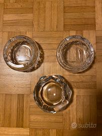 Posacenere in cristallo 3 pezzi