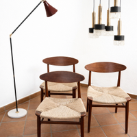 Set tre sedie danesi originali - teak,impagliatura