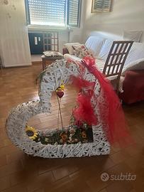 Cuore porta fiori bianco gigante