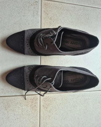 Scarpe tronchetto grigio-nere