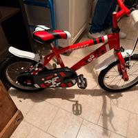 Bici Montana 16” rossa Tomy Toon con parafanghi