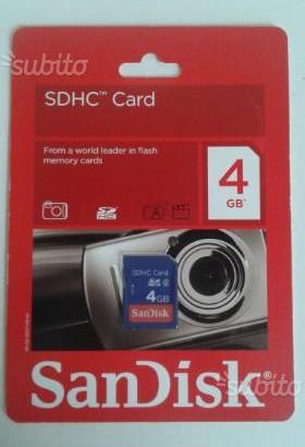 Scheda SD Sandisk SDHC Memory Card 4GB Nuova
