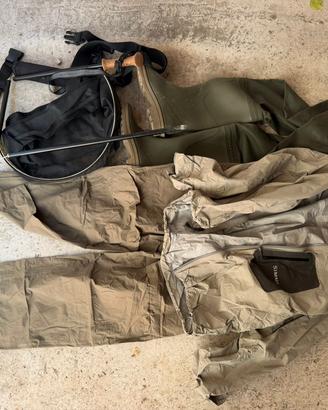 Pesca set pioggia giacca Simm e pantaloni