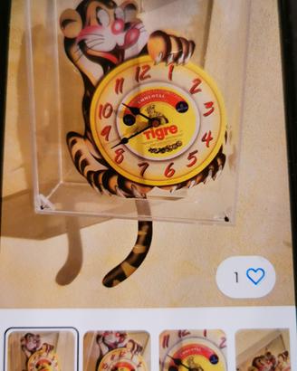 orologio pubblicitario anni '60 formaggino Tigre 