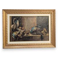 QUADRO NATURA MORTA CON SELVAGGINA FIRMATO