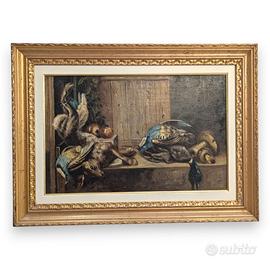 QUADRO NATURA MORTA CON SELVAGGINA FIRMATO