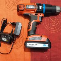 TRAPANO AVVITATORE A BATTERIA 18 V BLACK+DECKER 