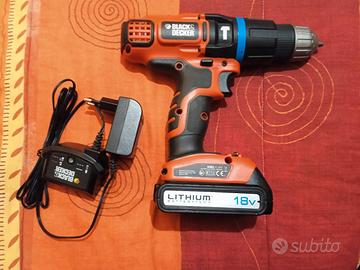 TRAPANO AVVITATORE A BATTERIA 18 V BLACK+DECKER 