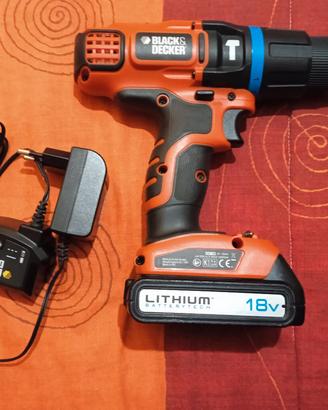 TRAPANO AVVITATORE A BATTERIA 18 V BLACK+DECKER 